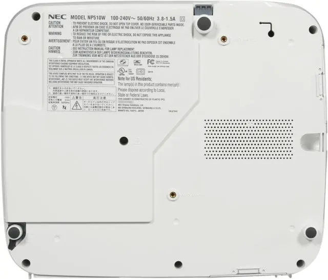 Alt view image 6 of 8 - NEC Display Solutions NP510W 1280 x 800 3000 normal / Eco = approx. 70% of normal mode LCD Projector 500:1