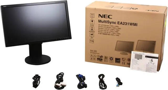 Alt view image 10 of 10 - NEC Display Solutions EA231WMI-BK Black 23" Height,Swivel,Pivot Adjustable IPS WideScreen LCD Monitor w/USB & Speakers 270 cd/m2 DC 3000:1