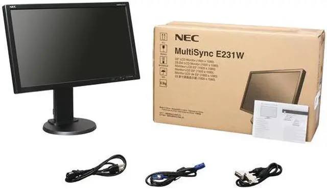 Alt view image 10 of 10 - NEC Display Solutions 23" LCD Monitor 5 ms D-Sub, DVI, DisplayPort E Series E231W-BK