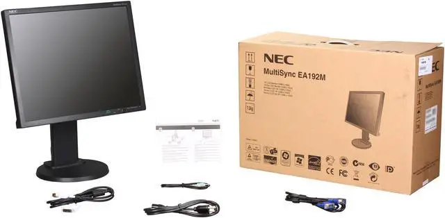 Alt view image 10 of 10 - NEC Display Solutions EA192M-BK Black 19" 5ms Height,Swivel & Pivot Adjustable LED BackLight LCD Monitor w/ Display Port & Speakers 250 cd/m2 DC 25,000:1 (1,000:1)