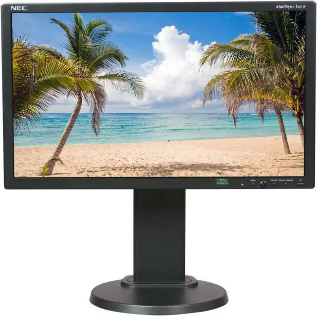 Alt view image 2 of 10 - NEC Display MultiSync E201W-BK Black 20” Widescreen TN Panel, LED Backlight LCD Monitor 5ms 250cd/m2, Display Port, Height Adjust, Tilt & Swivel, ECO Mode function – Carbon Footprint Meter, 3 Year War