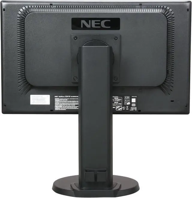 Alt view image 5 of 10 - NEC Display MultiSync E201W-BK Black 20” Widescreen TN Panel, LED Backlight LCD Monitor 5ms 250cd/m2, Display Port, Height Adjust, Tilt & Swivel, ECO Mode function – Carbon Footprint Meter, 3 Year War