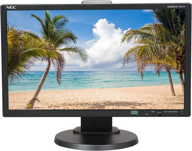 Alt view image 7 of 10 - NEC Display MultiSync E201W-BK Black 20” Widescreen TN Panel, LED Backlight LCD Monitor 5ms 250cd/m2, Display Port, Height Adjust, Tilt & Swivel, ECO Mode function – Carbon Footprint Meter, 3 Year War