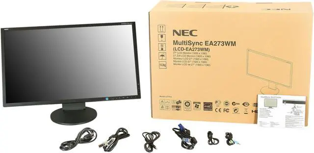 Alt view image 10 of 10 - NEC Display Solutions MultiSync EA273WM-BK Black 27" 5ms HDMI Height,Swivel & Pivot Adjustable Widescreen LCD Monitor with LED Backliting 300 cd/m2 25,000:1 DCR (1000:1) w/Speakers