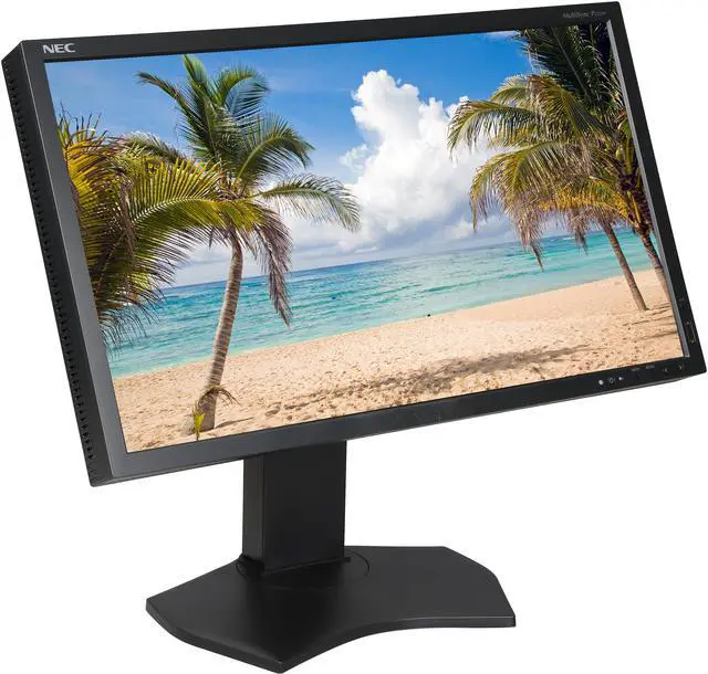 Alt view image 3 of 9 - NEC Display MultiSync P232W-BK Black 23” Widescreen IPS Panel, LED Backlight LCD Monitor 250cd/m2, DisplayPort, USB hub, Height Adjust/Pivot/Tilt/Swivel