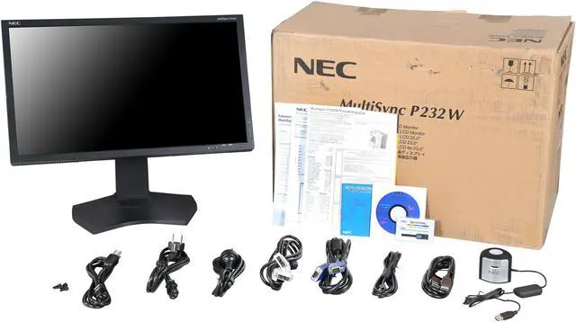 Alt view image 11 of 11 - NEC Display SpectraView P232W-BK-SV Black 23" Widescreen IPS Panel, LED Backlight LCD Monitor 250cd/m2, DisplayPort, USB hub, Height Adjust/Pivot/Tilt/Swivel