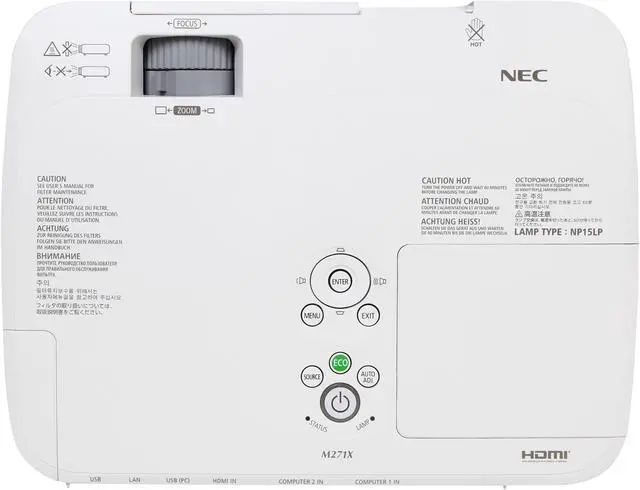 Alt view image 4 of 8 - NEC M271X XGA 1024 x 768, 2700 Lumens, Advanced Networking Capabilities, DICOM Simulation Tech, Portable Projector