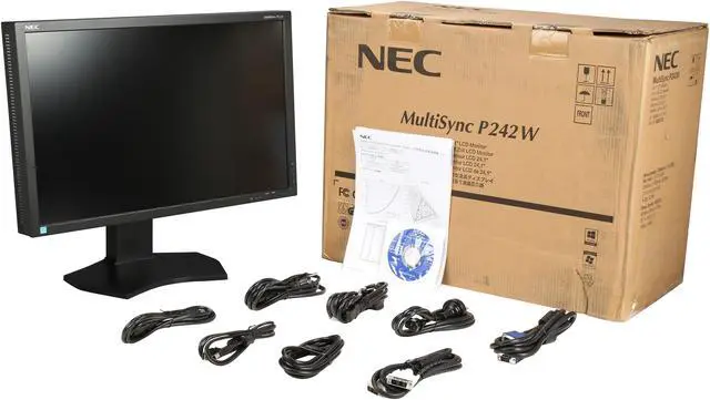 Alt view image 9 of 9 - NEC Display SpectraView P242W-BK Black 24” Widescreen IPS Panel, LED Backlight LCD Monitor 8ms 360cd/m2, DisplayPort, USB hub, Height Adjust/Pivot/Tilt/Swivel, 4 Year Warranty