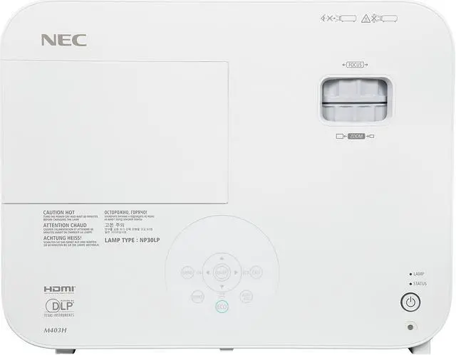 Alt view image 6 of 9 - NEC NP-M403H 4000-Lumen 1080p Projector with Dual HDMI Inputs and 1.7X optical zoom