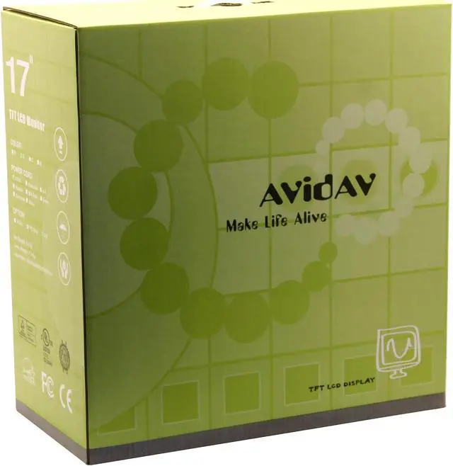 Alt view image 10 of 10 - AVIDAV (Made by Jetway) 17" Active Matrix, TFT LCD SXGA LCD Monitor 12 ms M1731D-F