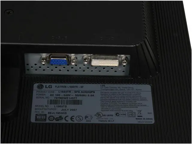 Alt view image 8 of 12 - LG 19" SXGA LCD Monitor 2ms(GTG) D-Sub, DVI-D L1933TR-SF