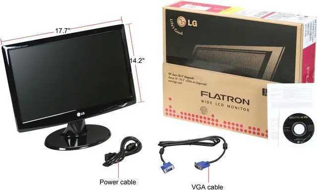 Alt view image 9 of 9 - LG W1943TB-PF Black 18.5" 5ms GTG 16:9 Widescreen LCD Monitor 300 cd/m2 30000:1 w/ HDCP Support