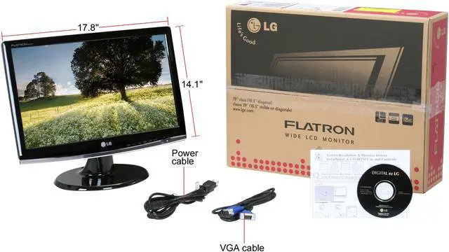 Alt view image 8 of 8 - LG W1953T-PF Black 18.5" 2ms GTG 16:9 Widescreen LCD Monitor w/ HDCP Support 300 cd/m2 50000:1 w/ Smart Package