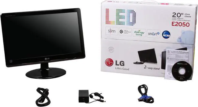 Alt view image 8 of 8 - LG E2050T-SN Glossy Black 20" 5ms  LED Backlight LCD monitor  Slim Design 250 cd/m2 DC 5,000,000:1