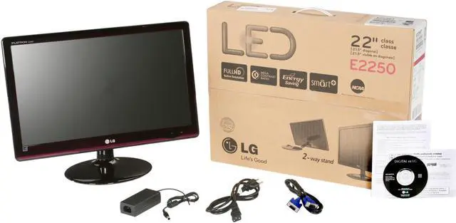 Alt view image 8 of 8 - LG E2250T-PN Purple Deco 21.5" LED BackLight LCD Monitor Slim Design w/ 2-Way Stand 250 cd/m2 DFC 5,000,000:1