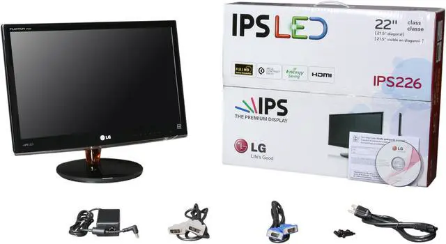 Alt view image 7 of 7 - LG IPS226V-PN Black 21.5" IPS Panel Full HD LED BackLight LCD Monitor 250 cd/m2 5,000,000:1