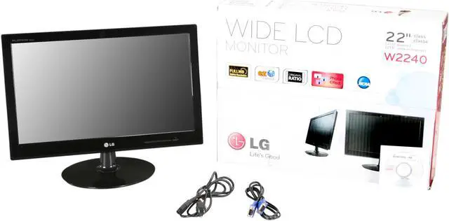 Alt view image 8 of 8 - LG 21.5" LCD Monitor 5 ms D-Sub, DVI-D W2240T-PN