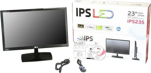Alt view image 8 of 8 - LG 23" IPS LCD Monitor 5 ms D-Sub, DVI-D, HDMI, Headphone Out IPS235V-BN