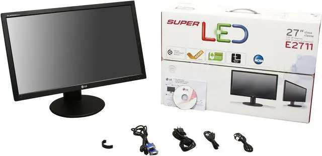 Alt view image 10 of 10 - LG E2711PY-BN Black 27" 5ms Widescreen Height & Pivot Adjustable LED-Backlit LCD Monitor 250 cd/m2 DFC 5,000,000:1 (1000:1) Built-in Speakers