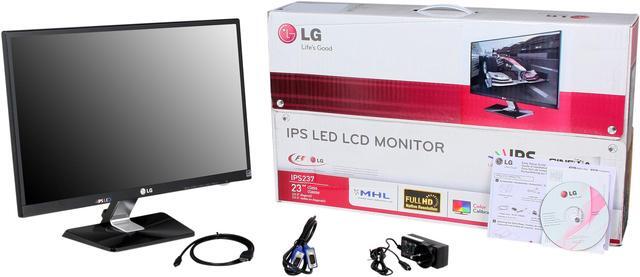 Alt view image 7 of 7 - LG IPS237L-BN Black 23" 5ms HDMI Widescreen LED Monitor 250 cd/m2 5,000,000:1 IPS Panel