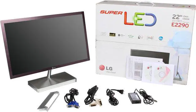 Alt view image 7 of 7 - LG E2290V-SN Titanium Color 21.5" Widescreen LED Backlight Full HD HDMI LED Backlight LCD Monitor Slim Design 250 cd/m2 10,000,000:1 (LG recertified Grade A)
