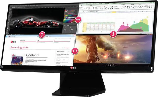 Main image of LG 29UM65 Black 29" Dual HDMI UltraWide screen LED Backlight LCD Monitor IPS Panel 300 cd/m2 5000000:1 Built-in Speakers
