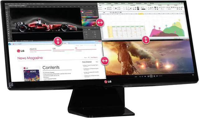 Alt view image 3 of 7 - LG 29UM65 Black 29" Dual HDMI UltraWide screen LED Backlight LCD Monitor IPS Panel 300 cd/m2 5000000:1 Built-in Speakers