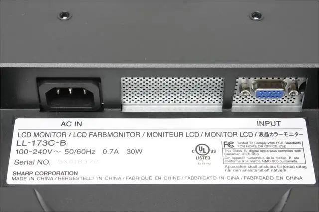 Alt view image 7 of 10 - SHARP 17" TFT LCD SXGA LCD Monitor 12 ms LL-173C