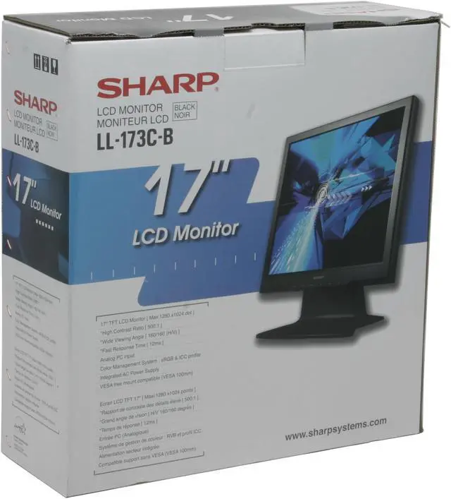 Alt view image 10 of 10 - SHARP 17" TFT LCD SXGA LCD Monitor 12 ms LL-173C