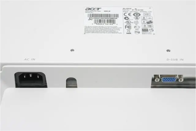 Alt view image 5 of 6 - Acer 19" TFT LCD SXGA LCD Monitor 12 ms AL1914