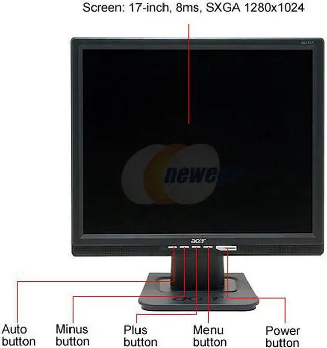 Alt view image 3 of 9 - Acer 17" TFT LCD SXGA LCD Monitor 8 ms D-Sub AL1717 Abm
