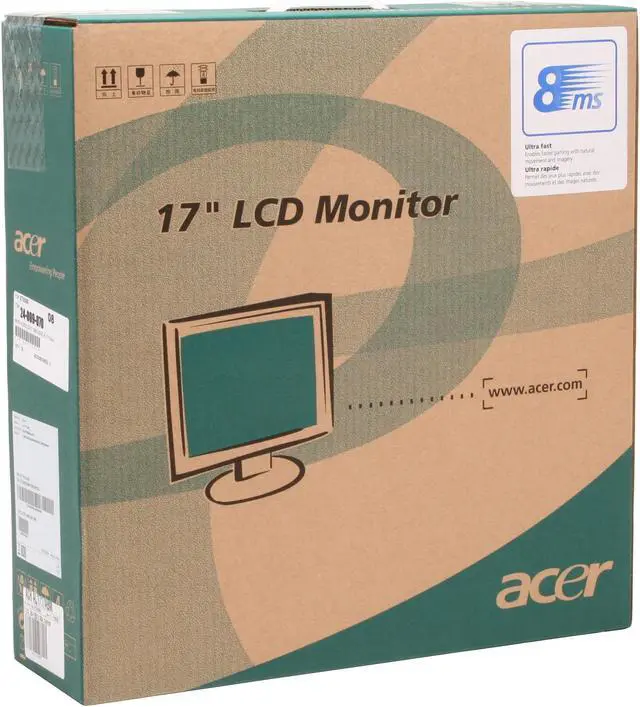 Alt view image 9 of 9 - Acer 17" TFT LCD SXGA LCD Monitor 8 ms D-Sub AL1717 Abm