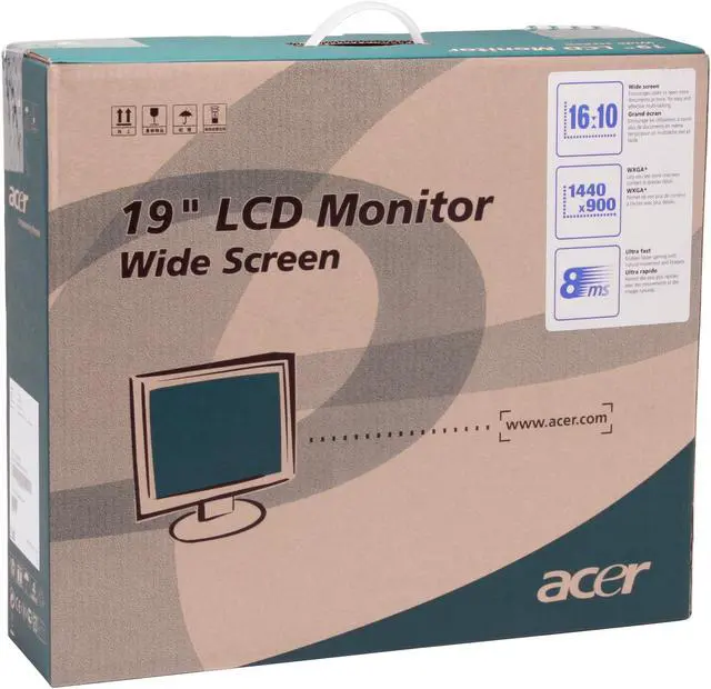 Alt view image 12 of 12 - Acer 19" Active Matrix, TFT LCD WXGA+ LCD Monitor 8 ms D-Sub AL1916W
