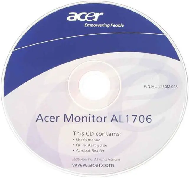 Alt view image 6 of 7 - Acer 17" TFT LCD SXGA LCD Monitor 8 ms D-Sub AL1706Ab