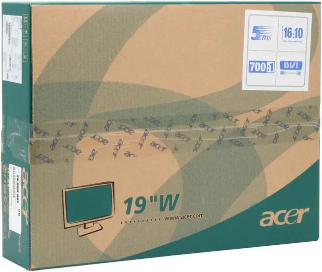 Alt view image 10 of 10 - Acer 19" Active Matrix, TFT LCD WXGA+ LCD Monitor 5 ms D-Sub, DVI AL1916WAbd
