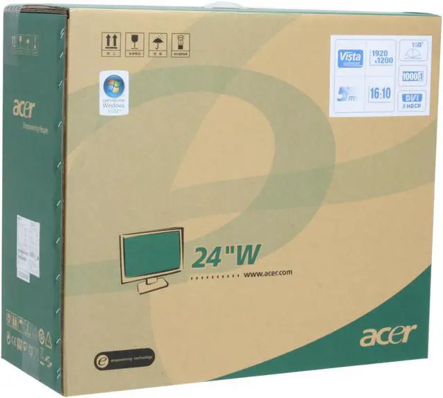 Alt view image 11 of 11 - Acer 24" TFT LCD WUXGA LCD Monitor 5 ms D-Sub, DVI-D AL2416WBsd