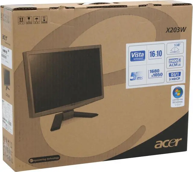 Alt view image 12 of 12 - Acer 20" LCD Monitor 5 ms D-Sub, DVI X203Wbd