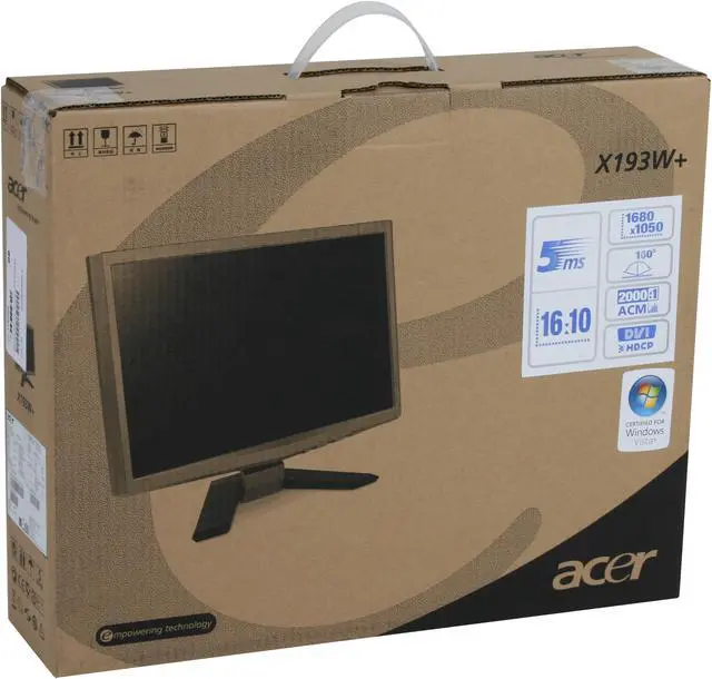 Alt view image 12 of 12 - Acer 19" WSXGA+ LCD Monitor 5 ms D-Sub, DVI X193W+BD