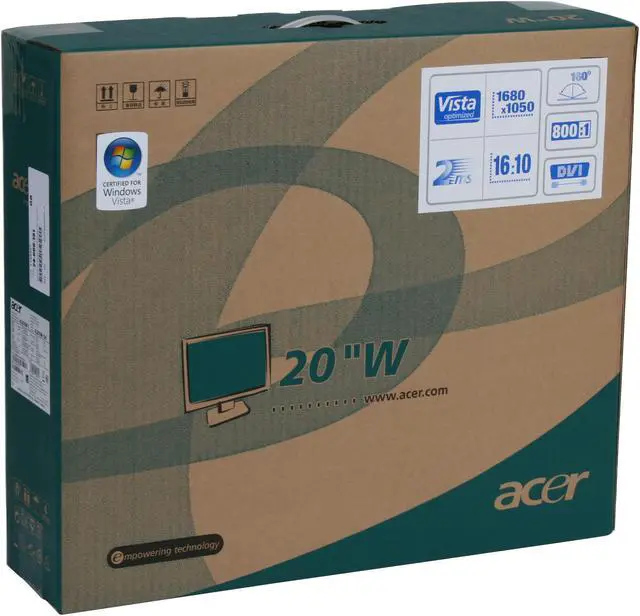 Alt view image 12 of 12 - Acer 20" WSXGA+ LCD Monitor 2ms(GTG) D-Sub, DVI AL2016WCbd