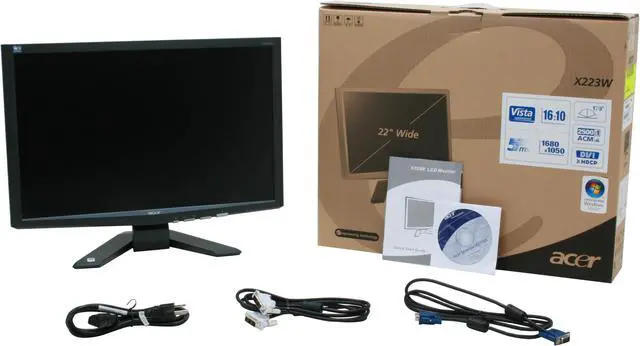 Alt view image 8 of 8 - Acer 22" WSXGA+ LCD Monitor 5 ms D-Sub, DVI X223Wbd