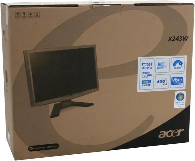 Alt view image 12 of 12 - Acer X243Wbd Black 24" 5ms Widescreen LCD Monitor 400 cd/m2 3000:1 ACM with HDCP support