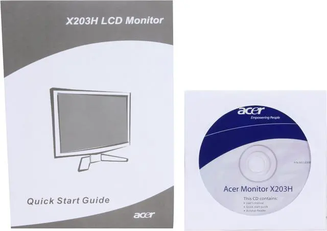 Alt view image 12 of 14 - Acer X203Hbd Black 20" 16:9 5ms Widescreen LCD Monitor  300 cd/m2 10000:1 w/ HDCP Support