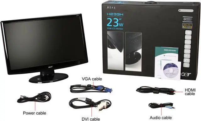 Alt view image 8 of 8 - Acer H233Hbmid Black 23" 5ms HDMI Full HD 1080P Widescreen LCD Monitor 300 cd/m2 40000:1 (ACM) Built in Speakers