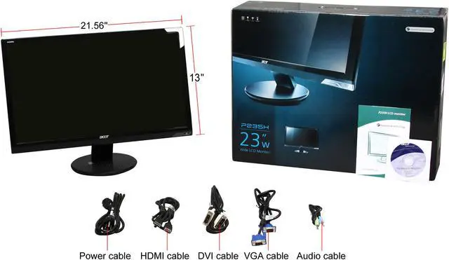 Alt view image 8 of 8 - Acer P235Hbmid Black 23" 5ms HDMI Widescreen LCD Monitor 300 cd/m2 50000:1(ACM) Built-in Speakers