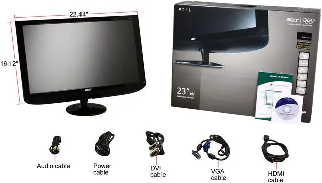 Alt view image 8 of 8 - Acer 23" TFT LCD LCD Monitor 2ms(GTG) D-Sub, DVI, HDMI H235Hbmid