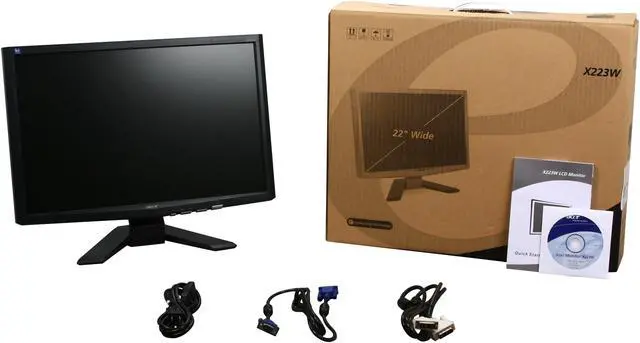 Alt view image 8 of 8 - Acer X223WDbd Black 22" 5ms  Widescreen LCD Monitor 250 cd/m2 ACM 50000:1(1000:1)