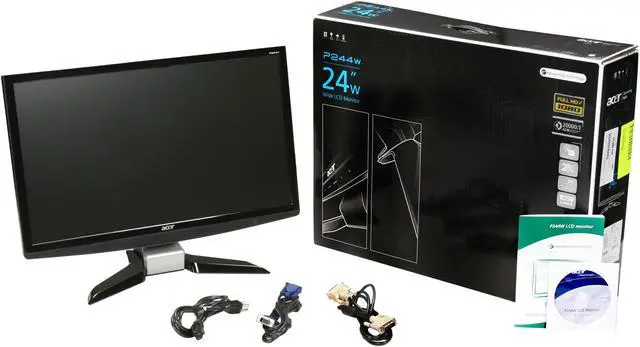 Alt view image 8 of 8 - Acer 24" LCD Monitor 2ms(GTG) D-Sub, DVI P244Wbd