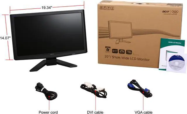 Alt view image 8 of 8 - Acer 20" TN LCD Monitor 5 ms D-Sub, DVI X203HCbd