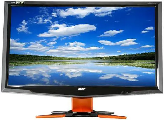 Alt view image 2 of 8 - Acer GD235HZbid Black / Orange 23.6" HDMI Widescreen 1080p NVIDIA LCD 120Hz 3D Monitor 300 cd/m2 ACM 80000:1