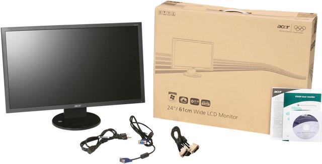 Alt view image 8 of 8 - Acer V243HAJbd Black 24" Widescreen LCD Monitor 300 cd/m2 ACM 80000:1(1000:1)